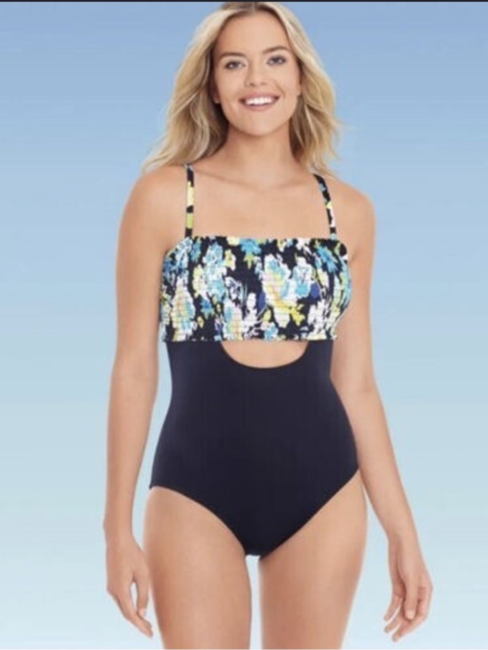Beach Betty Multicolor and Black One Piece Swimsuit